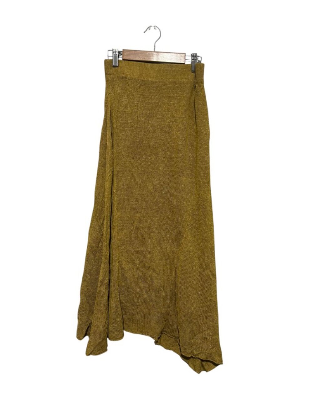 Zara Knit Rustic Asymmetric Skirt Knit Pull On Elastic Waist Women's Small - Picture 2 of 6